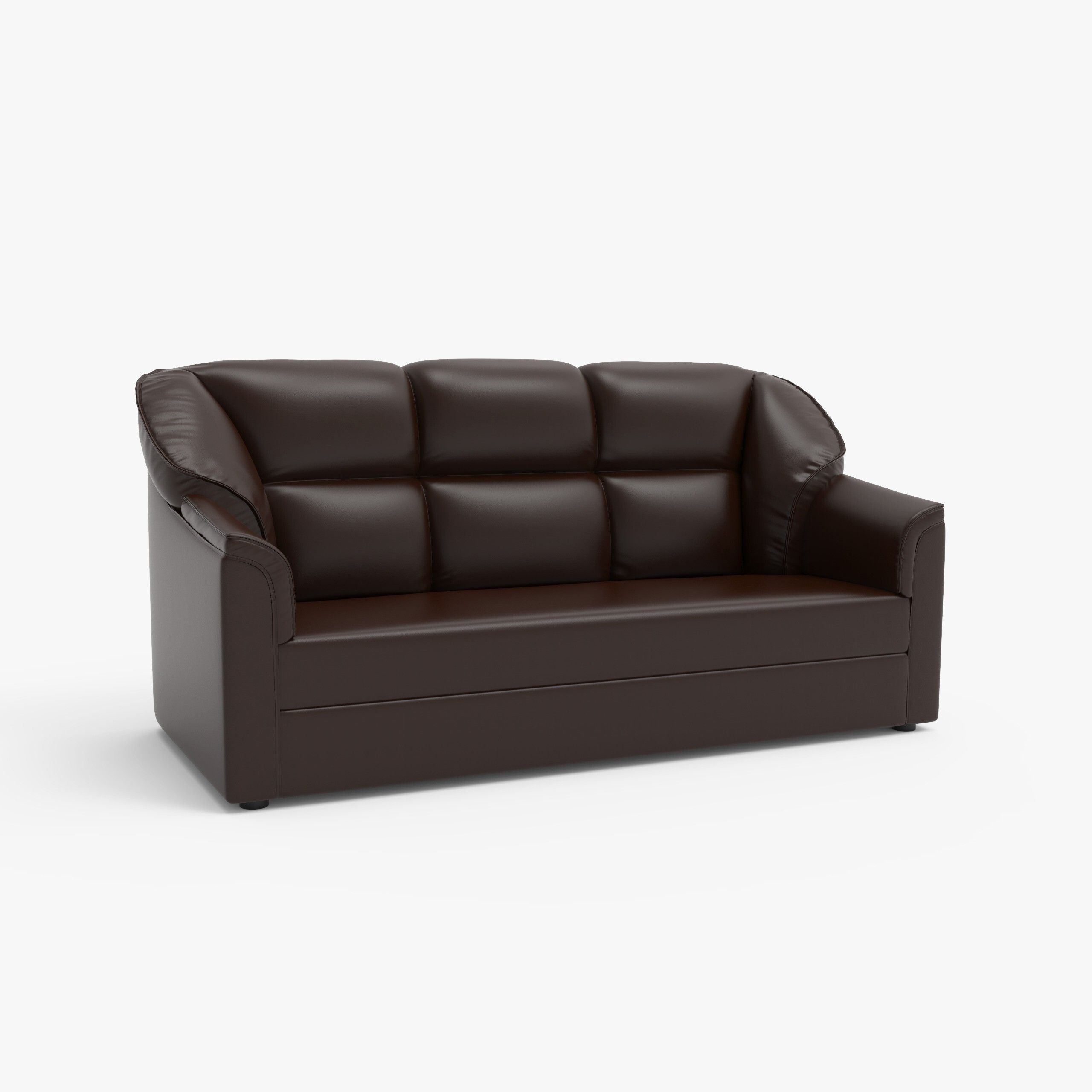 WESTIDO Leatherette 3 Seater  Sofa (Finish Color - Brown, DIY(Do-It-Yourself))