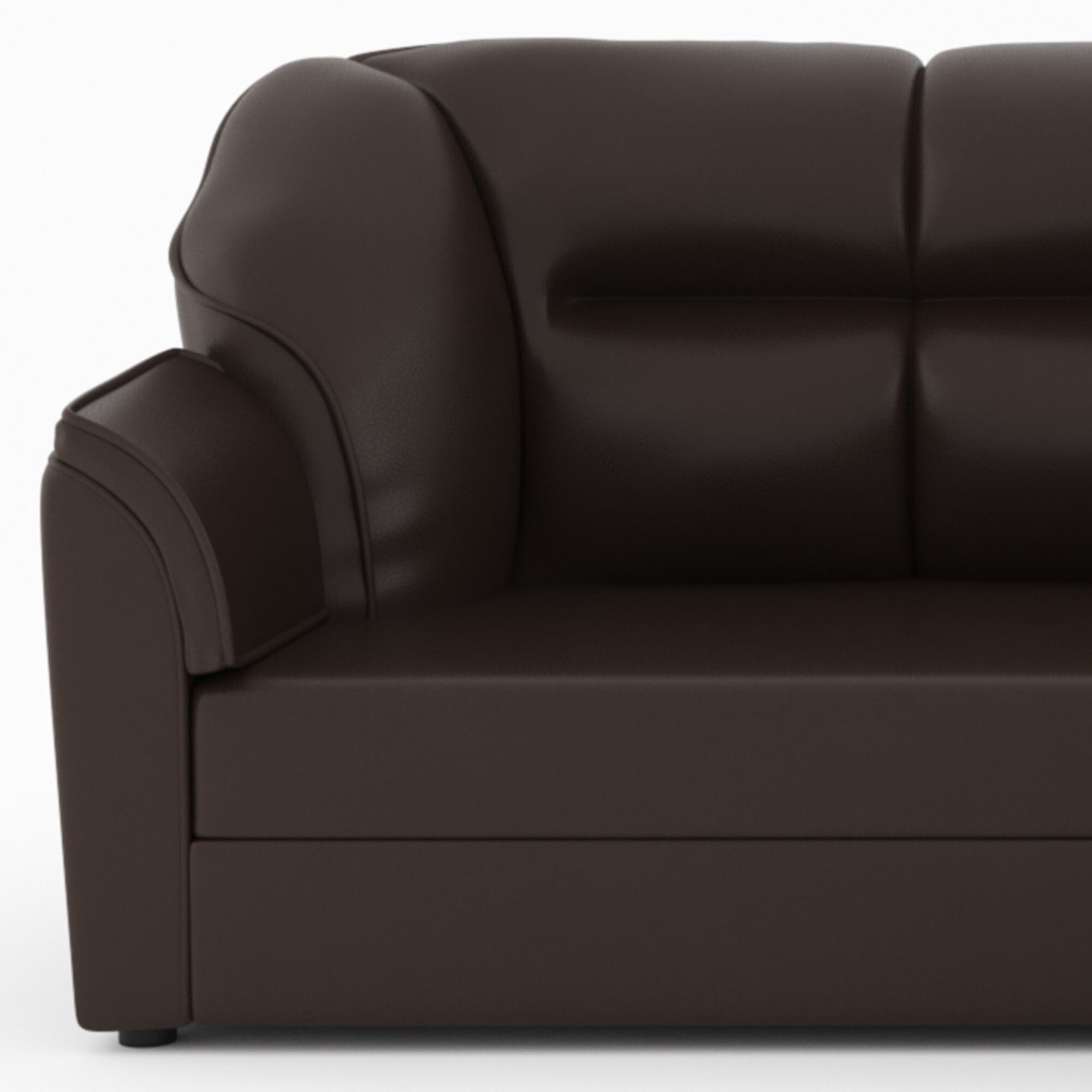WESTIDO Leatherette 4 Seater  Sofa (Finish Color - Brown, DIY(Do-It-Yourself))