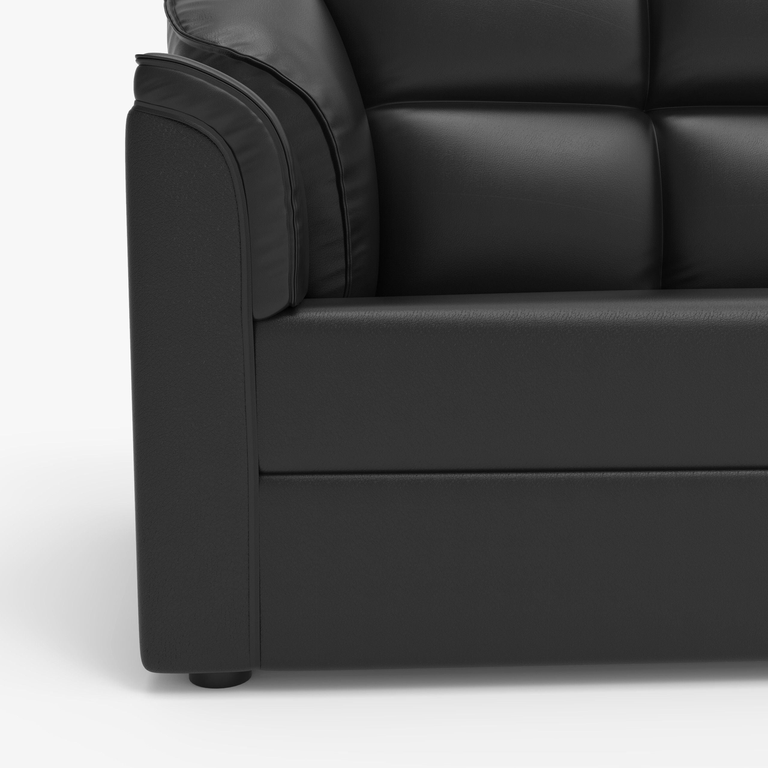 WESTIDO Mac Leatherette 3 Seater  Sofa (Finish Color - Black, DIY(Do-It-Yourself))