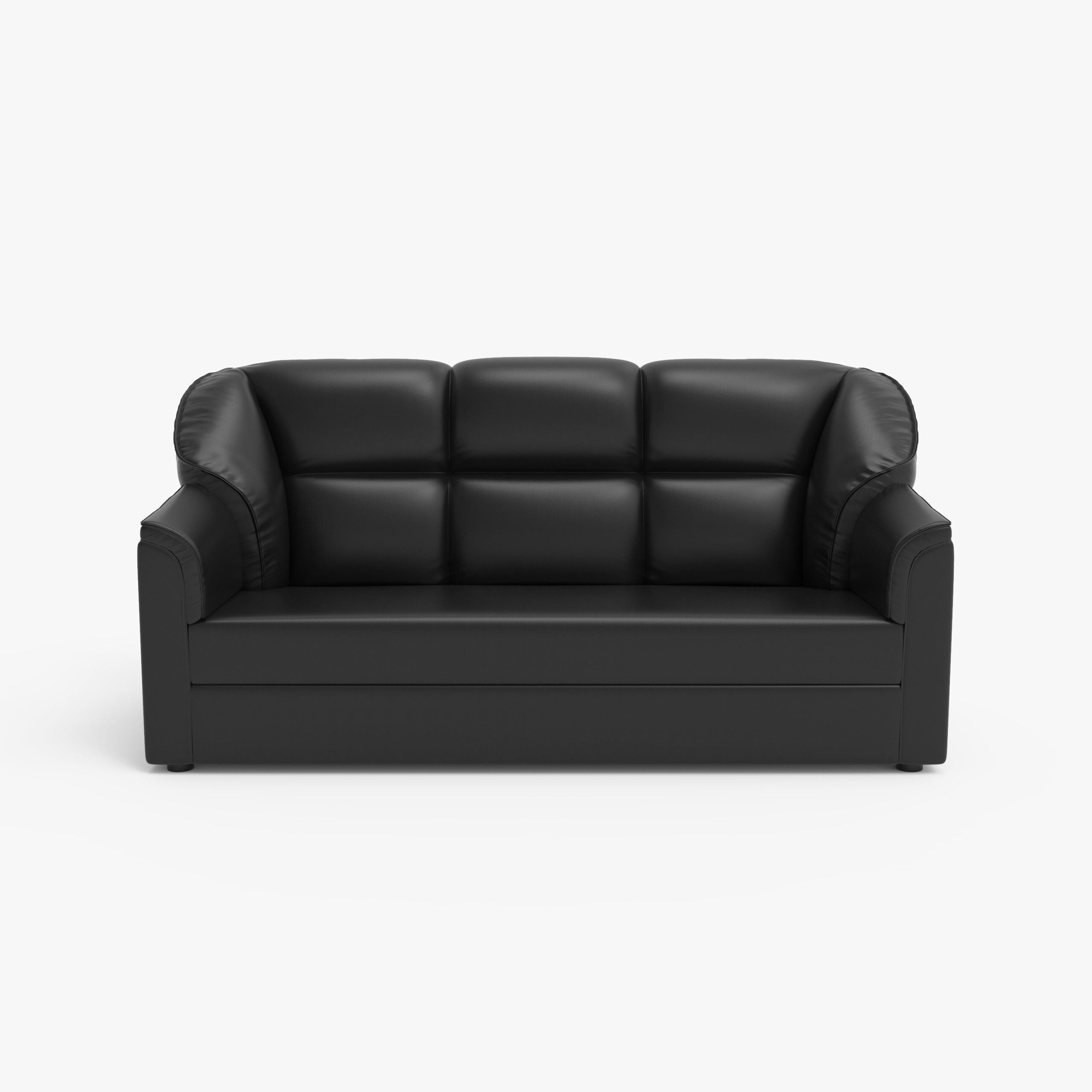 WESTIDO Mac Leatherette 3 Seater  Sofa (Finish Color - Black, DIY(Do-It-Yourself))