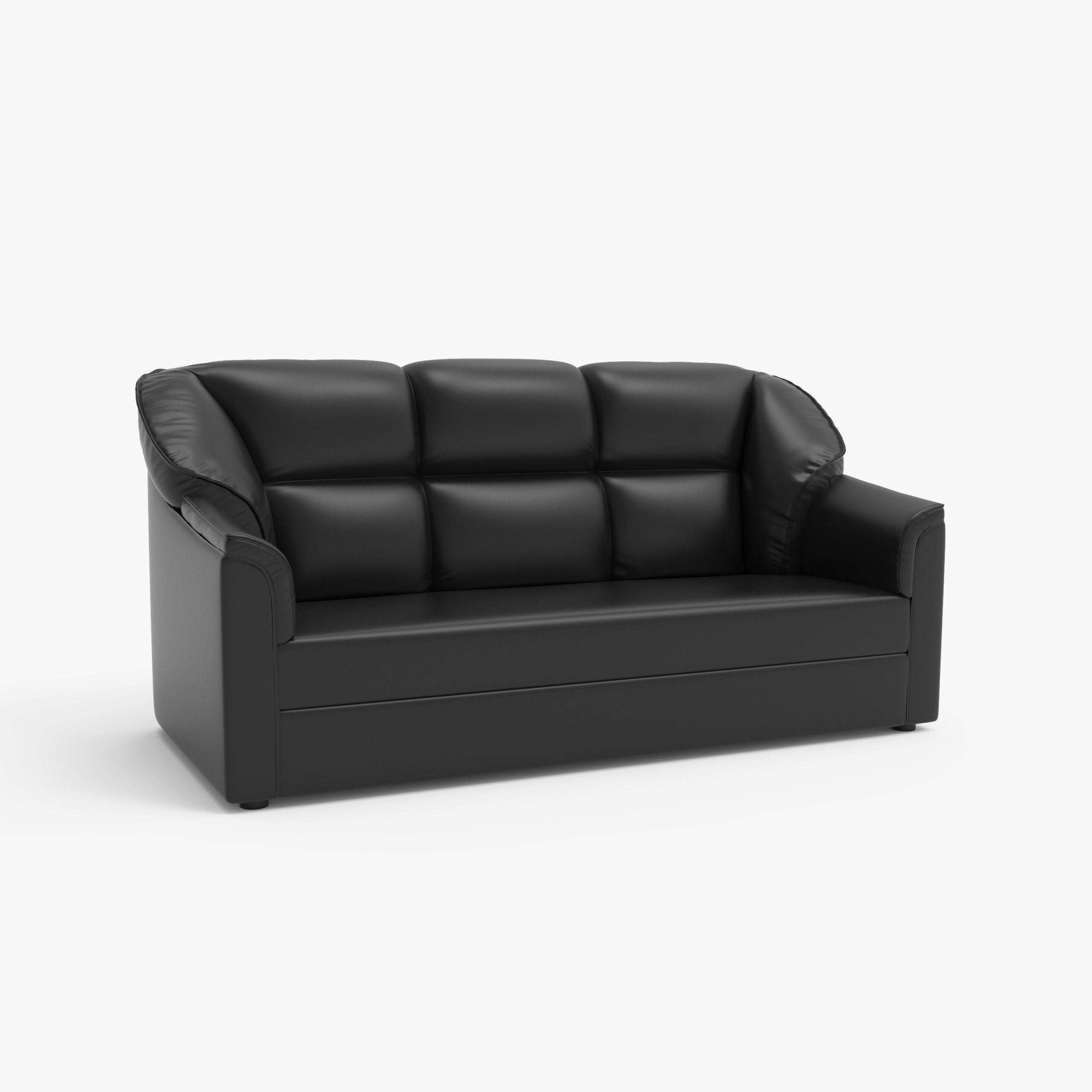 WESTIDO Mac Leatherette 3 Seater  Sofa (Finish Color - Black, DIY(Do-It-Yourself))