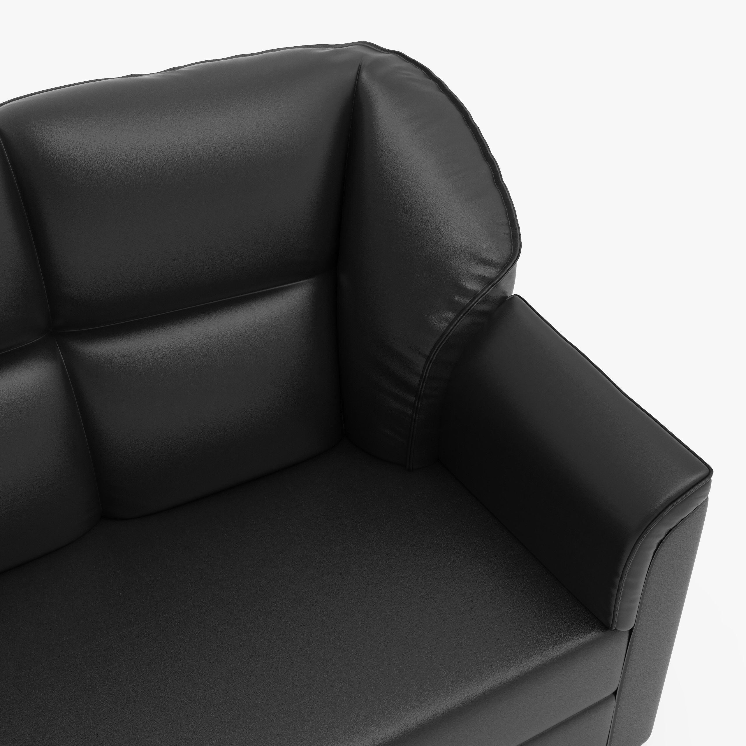 WESTIDO Mac Leatherette 3 Seater  Sofa (Finish Color - Black, DIY(Do-It-Yourself))