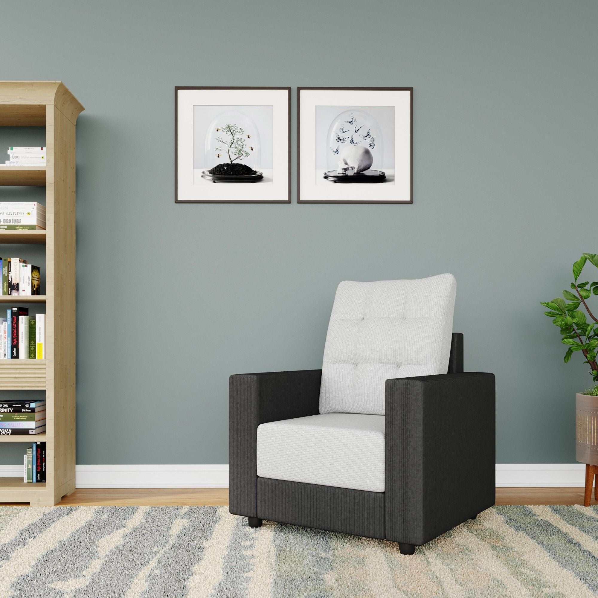 WESTIDO Fabric 1 Seater  Sofa (Finish Color - Black, DIY(Do-It-Yourself))