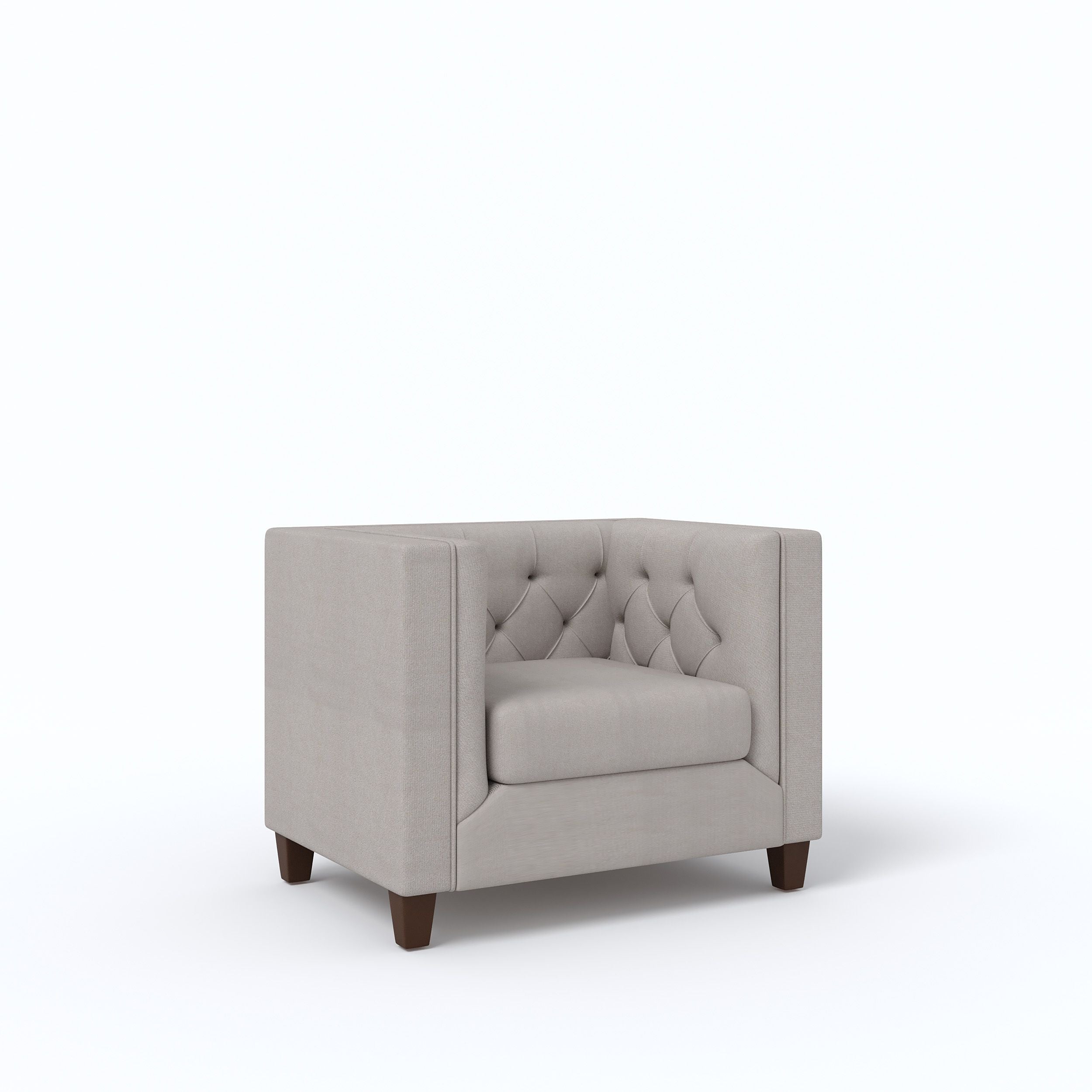 WESTIDO Berat Fabric 1 Seater  Sofa (Finish Color - GREY, DIY(Do-It-Yourself))