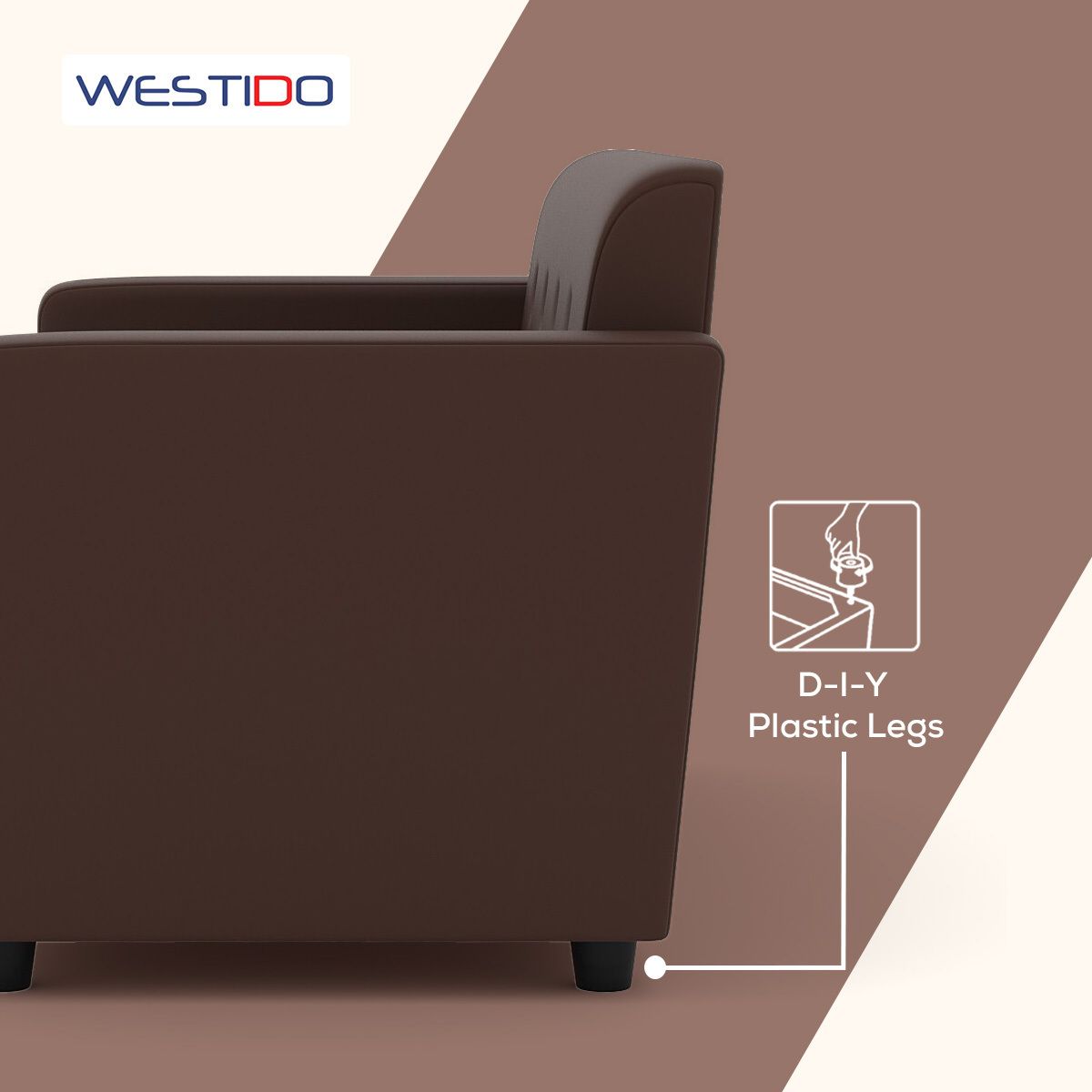 Westido Premium Cream Brown 3 + 1 + 1 Sofa Set