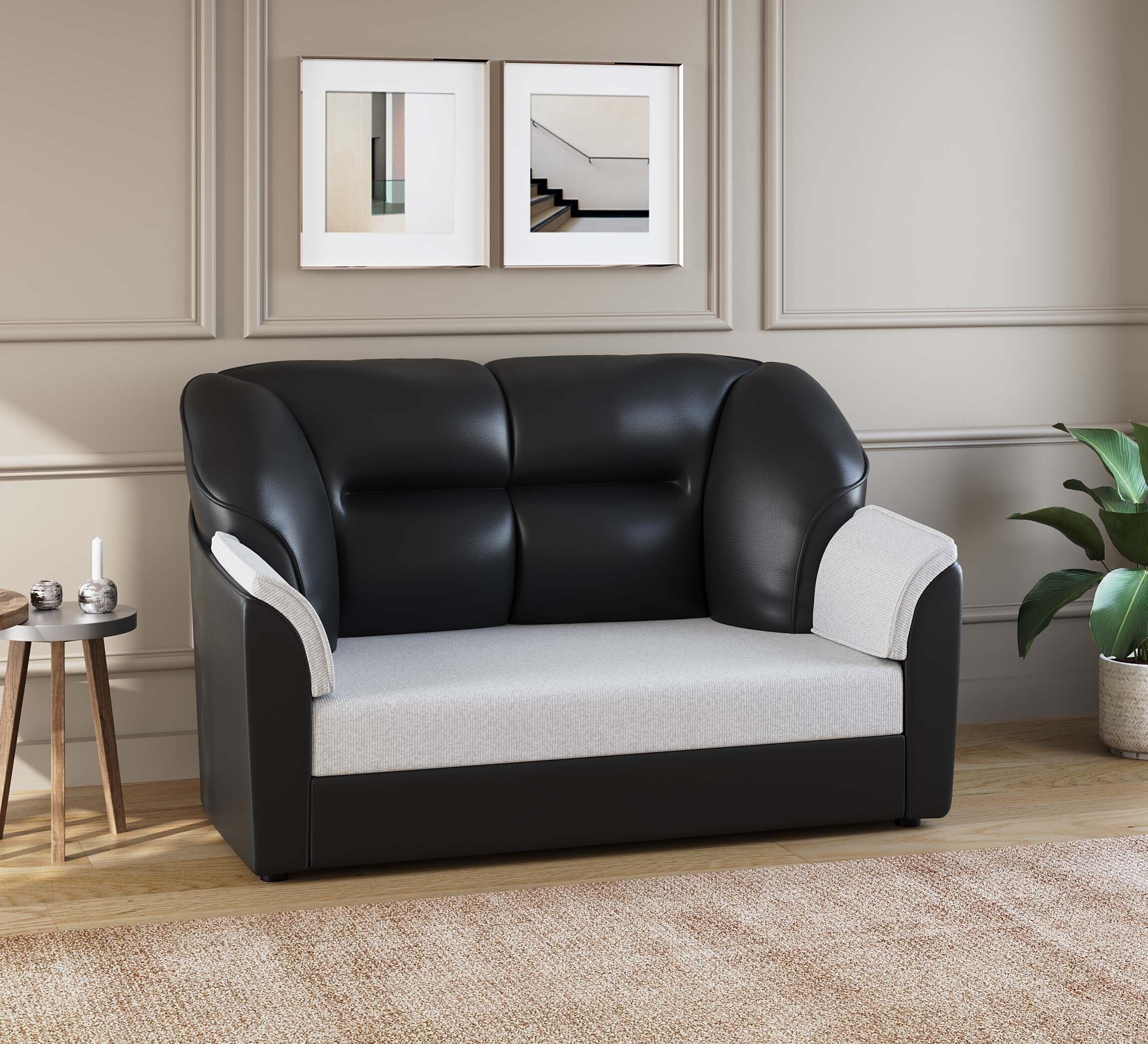 WESTIDO Cyrus Series Leatherette 2 Seater  Sofa (Finish Color - Grey, DIY(Do-It-Yourself))