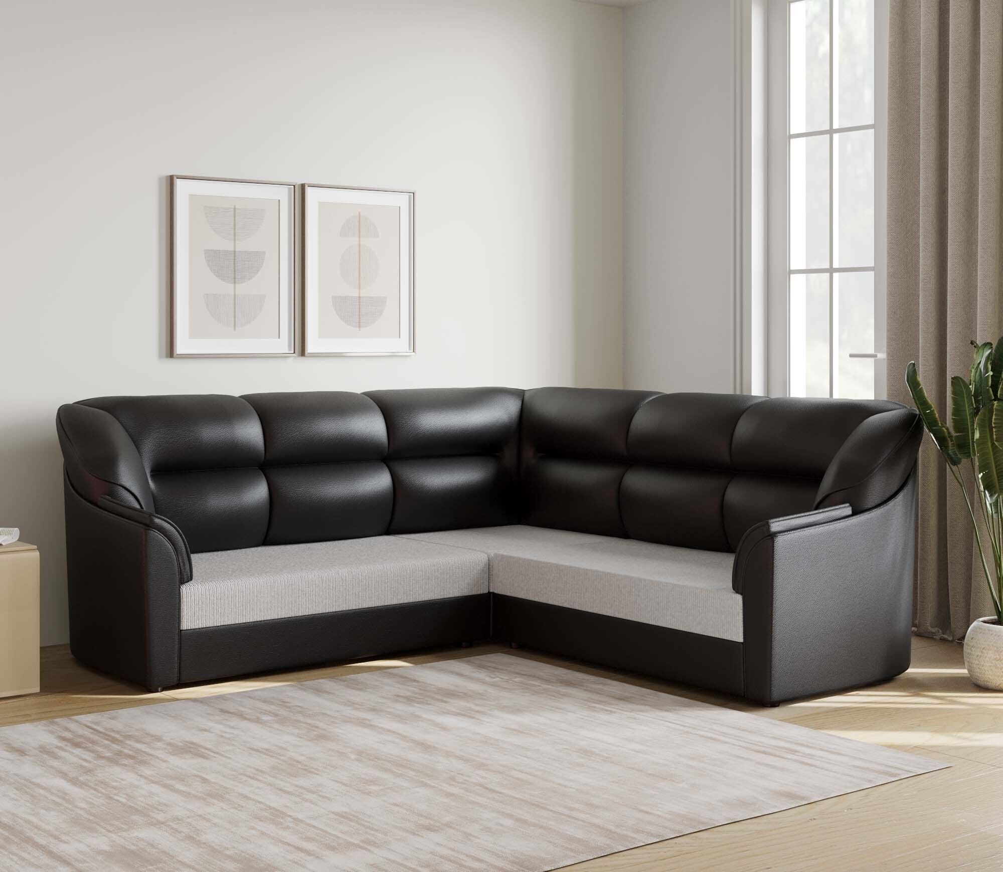 WESTIDO Cyrus Series Leatherette 5 Seater  Sofa (Finish Color - Grey, DIY(Do-It-Yourself))
