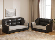 WESTIDO 3+2 Cyrus Series Leatherette 5 Seater  Sofa (Finish Color - Grey, DIY(Do-It-Yourself))