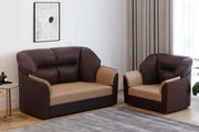 WESTIDO 2+1 Cyrus Series Leatherette 3 Seater  Sofa (Finish Color - Brown, DIY(Do-It-Yourself))