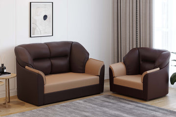 WESTIDO 2+1 Cyrus Series Leatherette 3 Seater  Sofa (Finish Color - Brown, DIY(Do-It-Yourself))