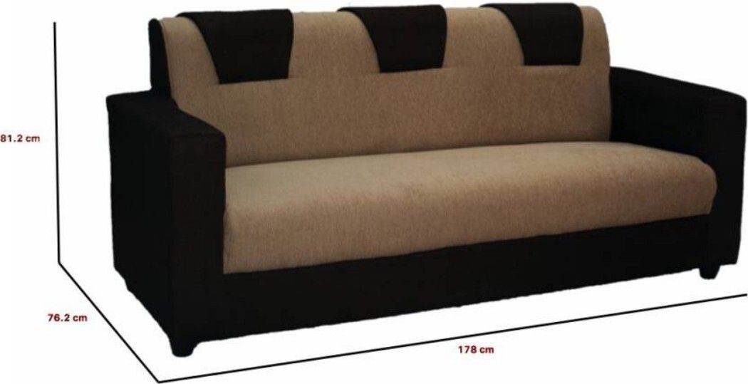 WESTIDO Artic Fabric 3 Seater  Sofa (Finish Color - Brown, DIY(Do-It-Yourself))