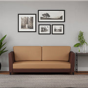WESTIDO Cyrus Fabric 3 Seater  Sofa (Finish Color - Brown Cream, DIY(Do-It-Yourself))