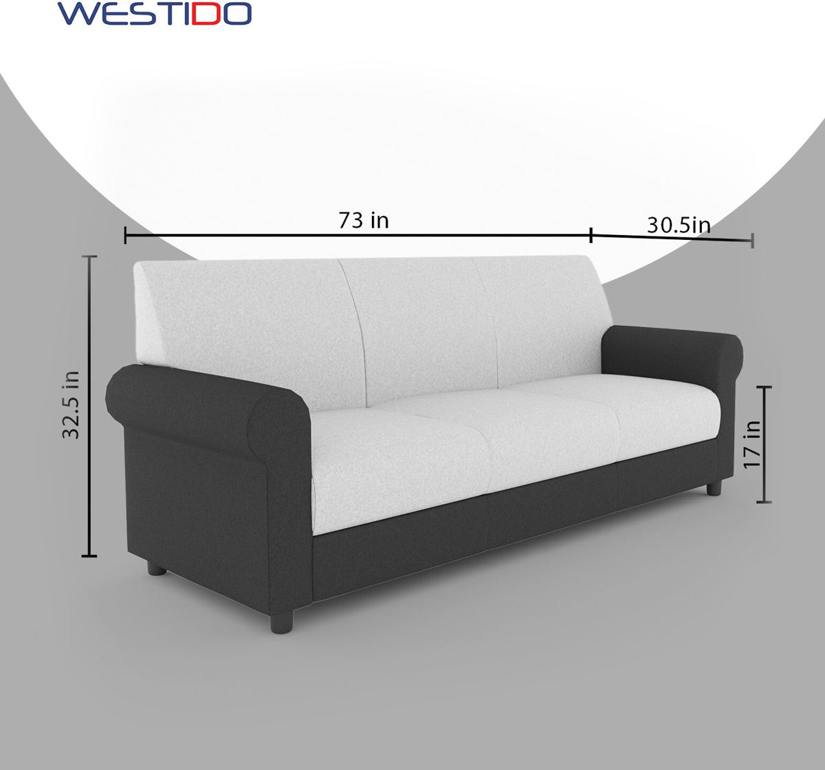 Westido Luxury 3 + 1 + 1 Sofa in Cream Brown Shade
