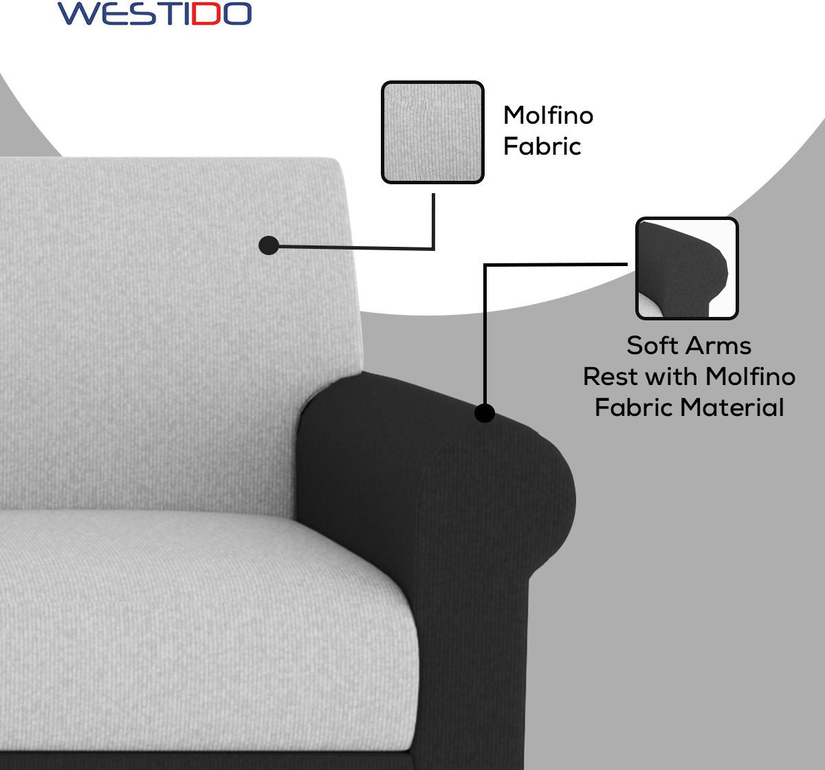 Westido Luxury 3 + 1 + 1 Sofa in Cream Brown Shade