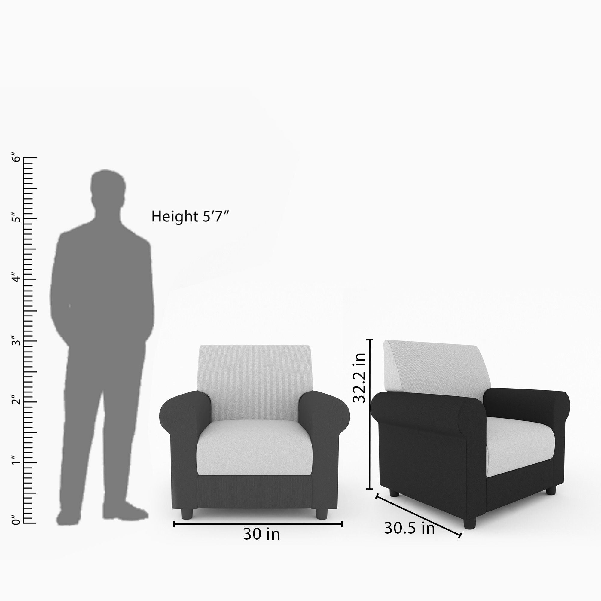 Cream Brown Upholstered 3 + 1 + 1 Sofa by Westido