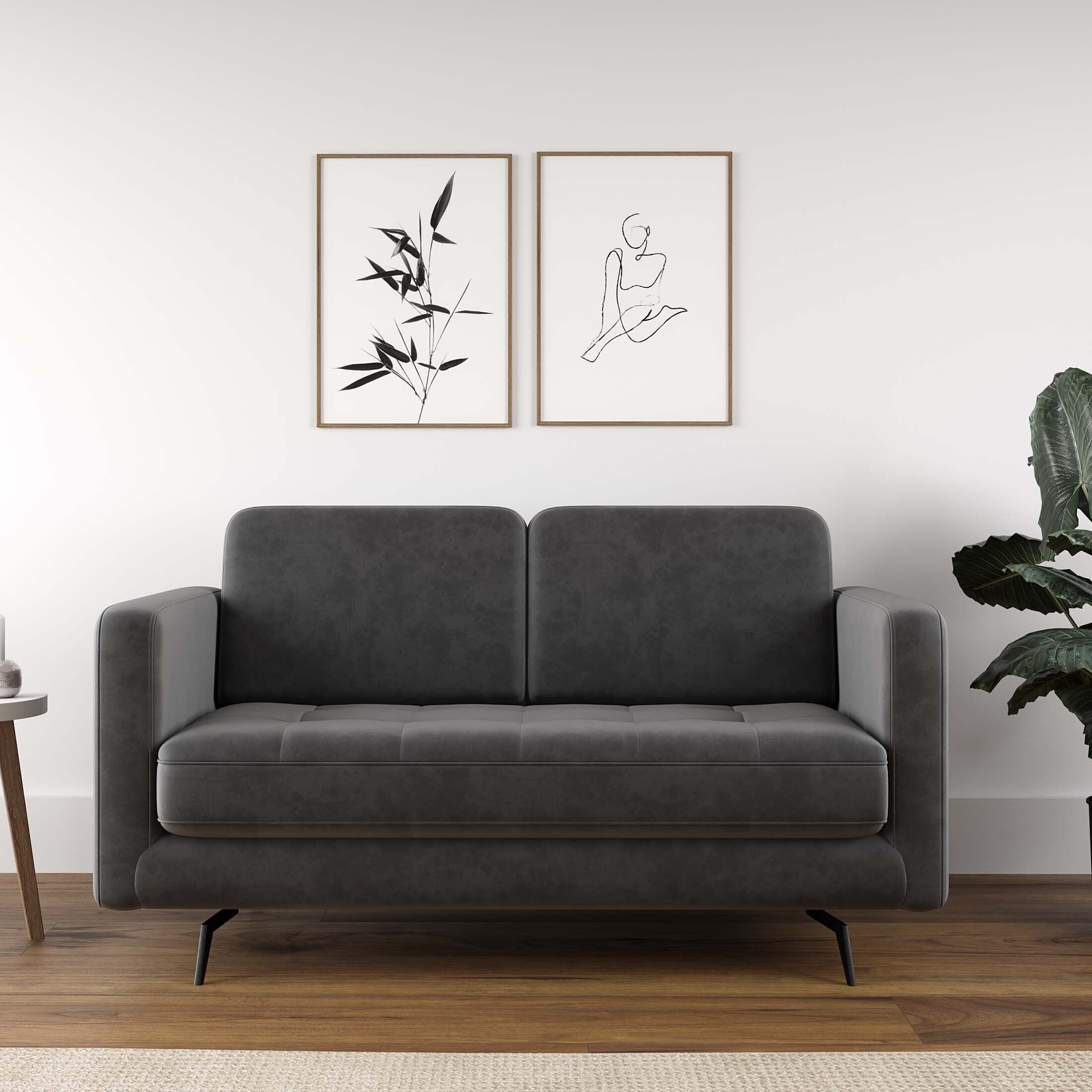 WESTIDO Edas Fabric 2 Seater  Sofa (Finish Color - GREY, DIY(Do-It-Yourself))