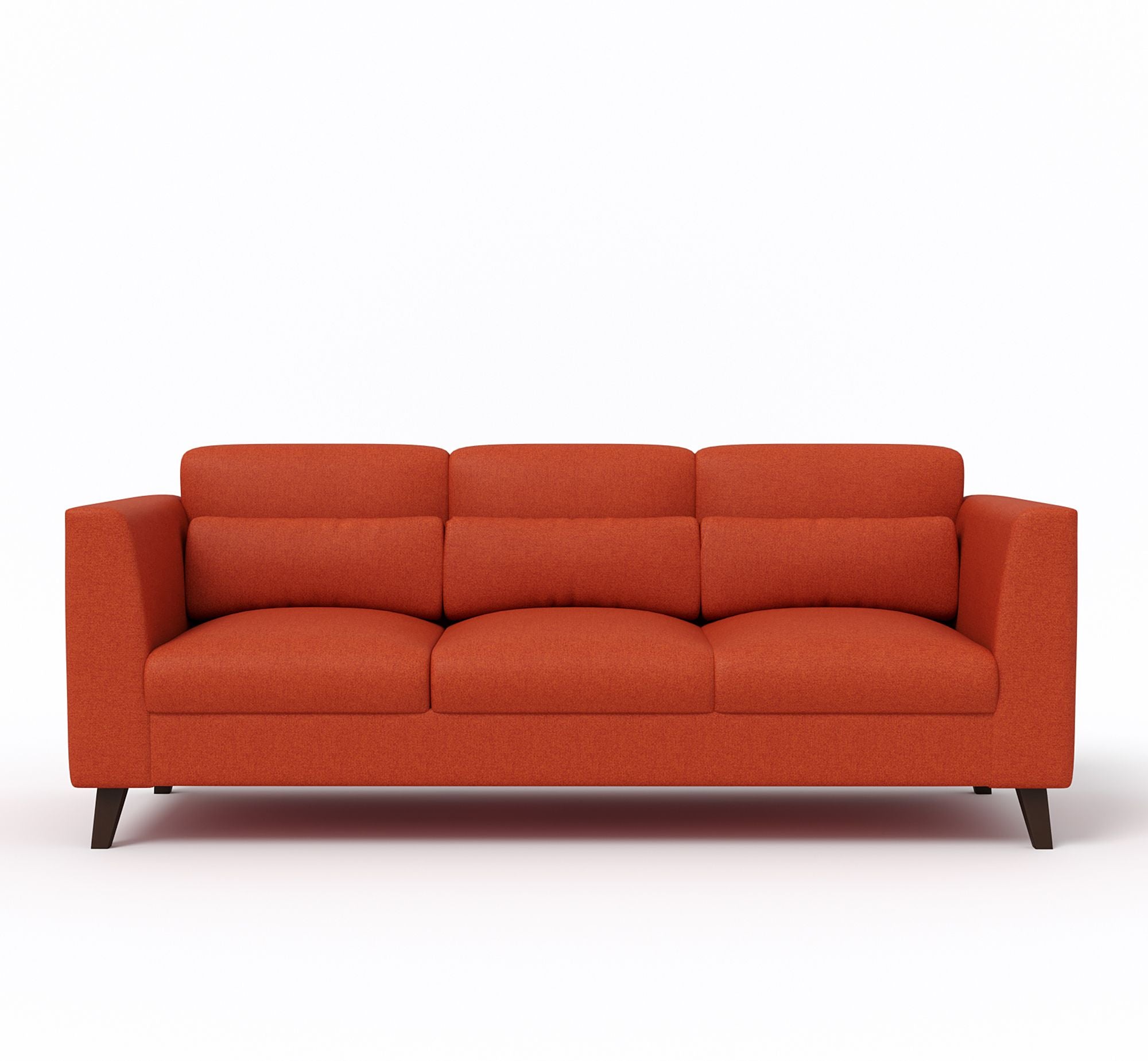 WESTIDO Bellona Fabric 3 Seater  Sofa (Finish Color - ORANGE, DIY(Do-It-Yourself))