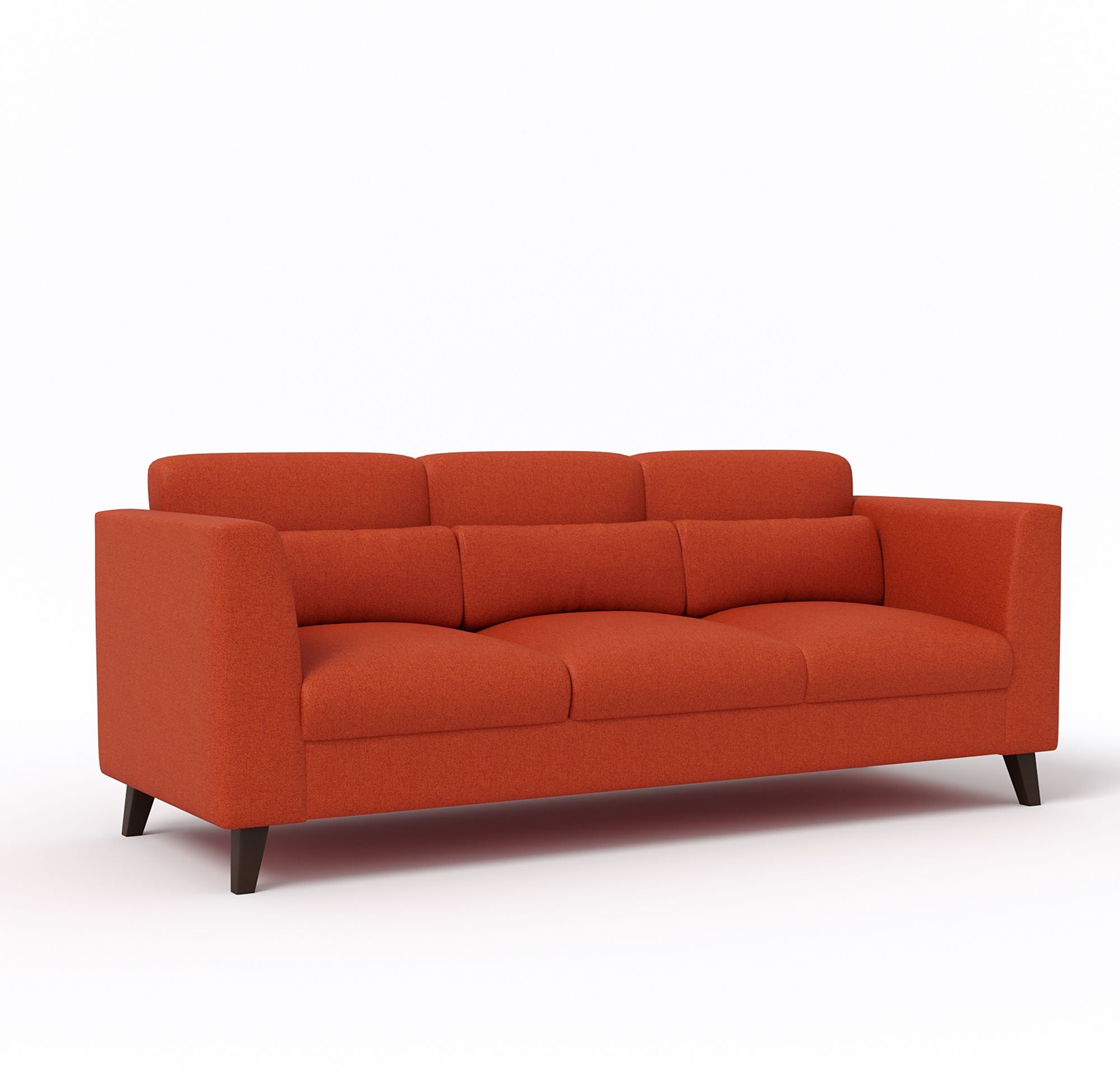 WESTIDO Bellona Fabric 3 Seater  Sofa (Finish Color - ORANGE, DIY(Do-It-Yourself))