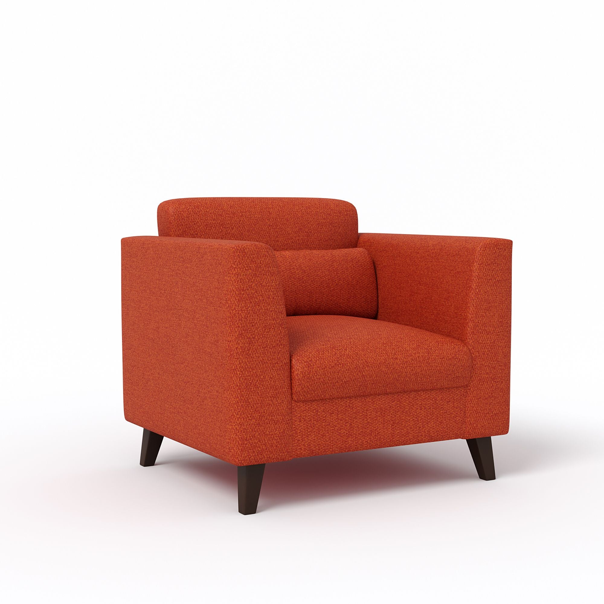 WESTIDO Bellona Fabric 1 Seater  Sofa (Finish Color - ORANGE, DIY(Do-It-Yourself))