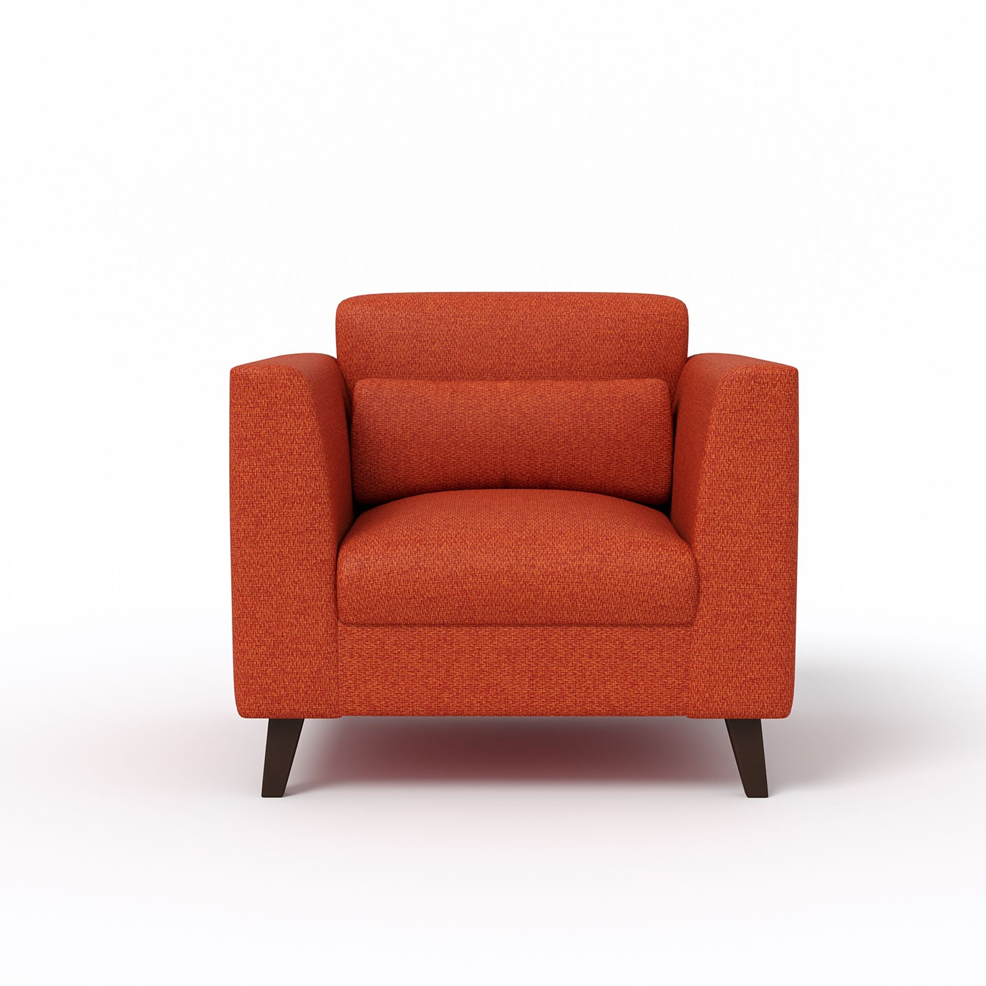 WESTIDO Bellona Fabric 1 Seater  Sofa (Finish Color - ORANGE, DIY(Do-It-Yourself))
