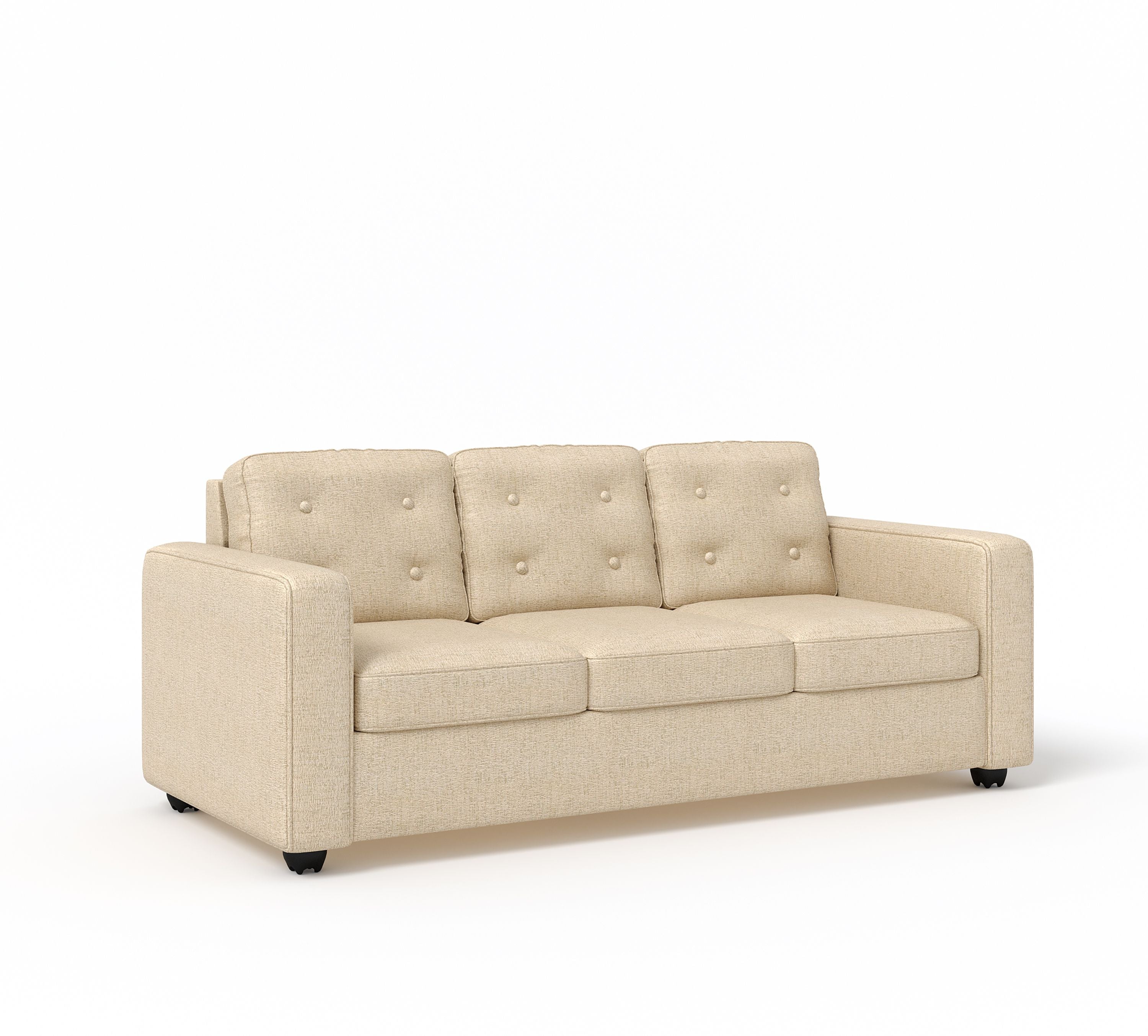 WESTIDO Eymen Fabric 3 Seater  Sofa (Finish Color - CREAM, DIY(Do-It-Yourself))