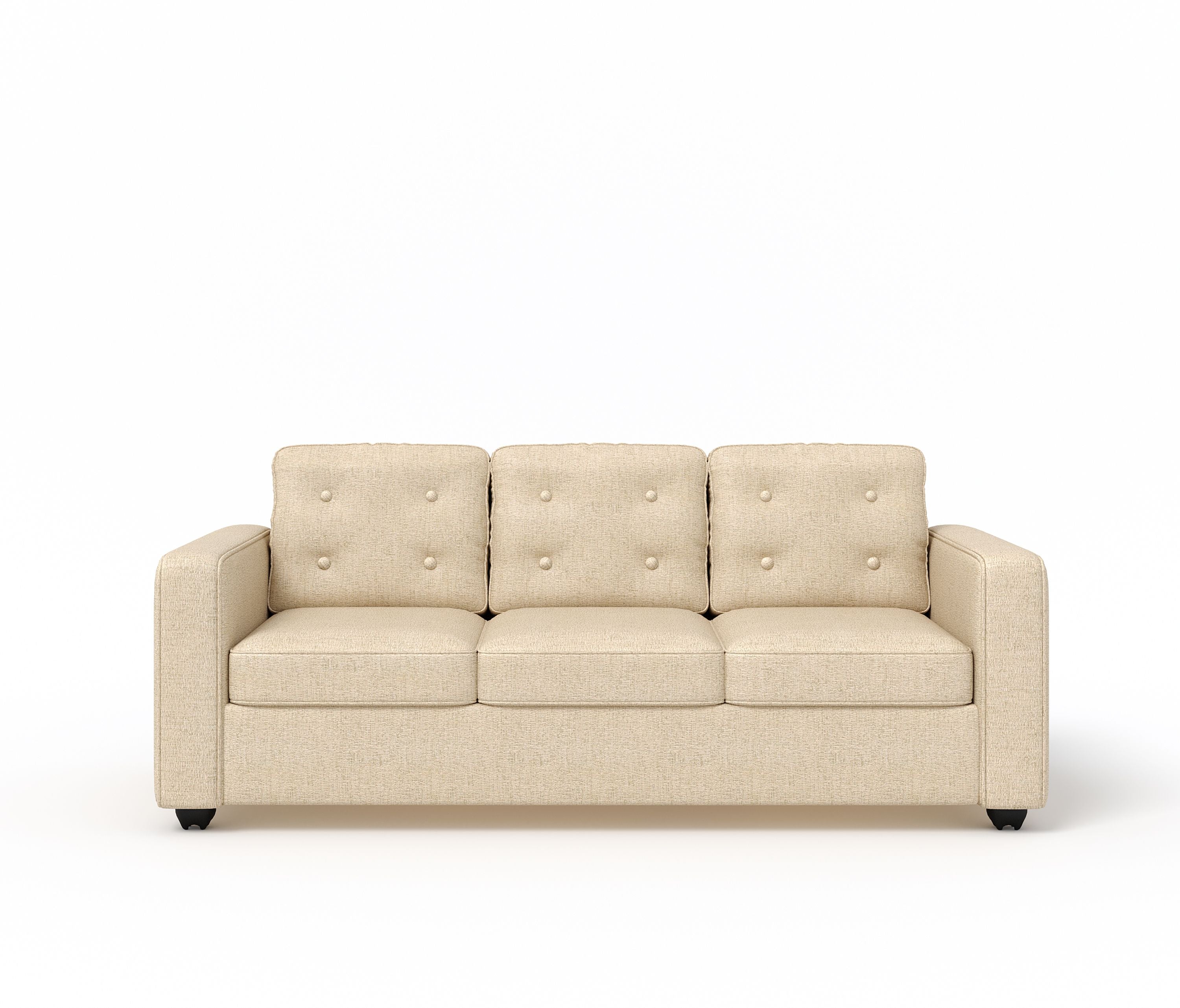 WESTIDO Eymen Fabric 3 Seater  Sofa (Finish Color - CREAM, DIY(Do-It-Yourself))