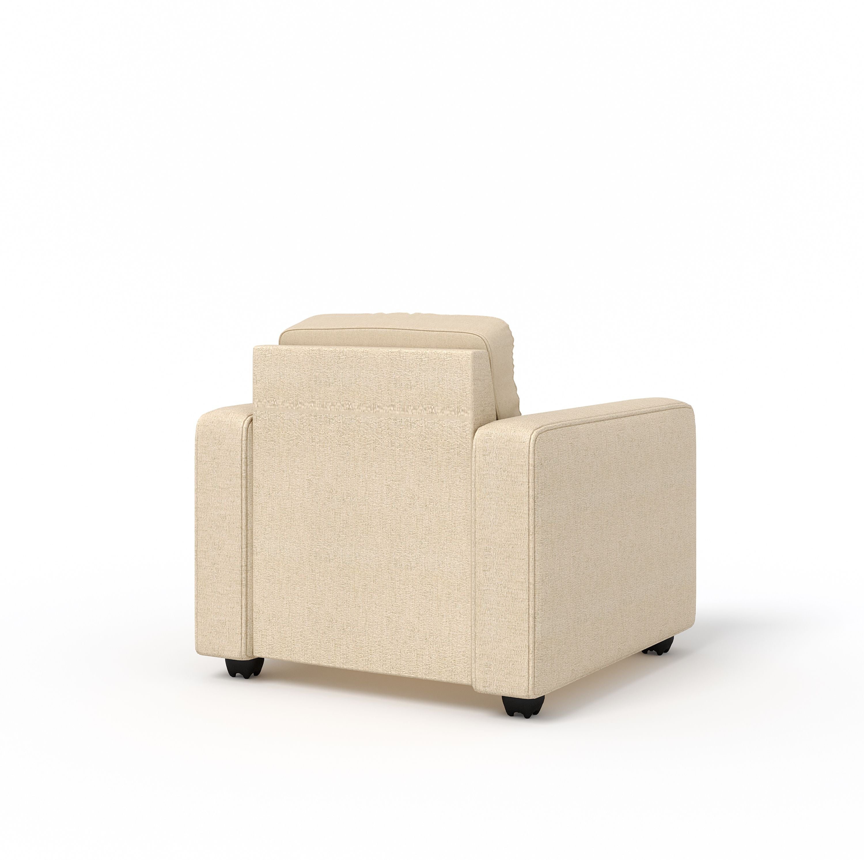 WESTIDO Eymen Fabric 1 Seater  Sofa (Finish Color - CREAM, DIY(Do-It-Yourself))