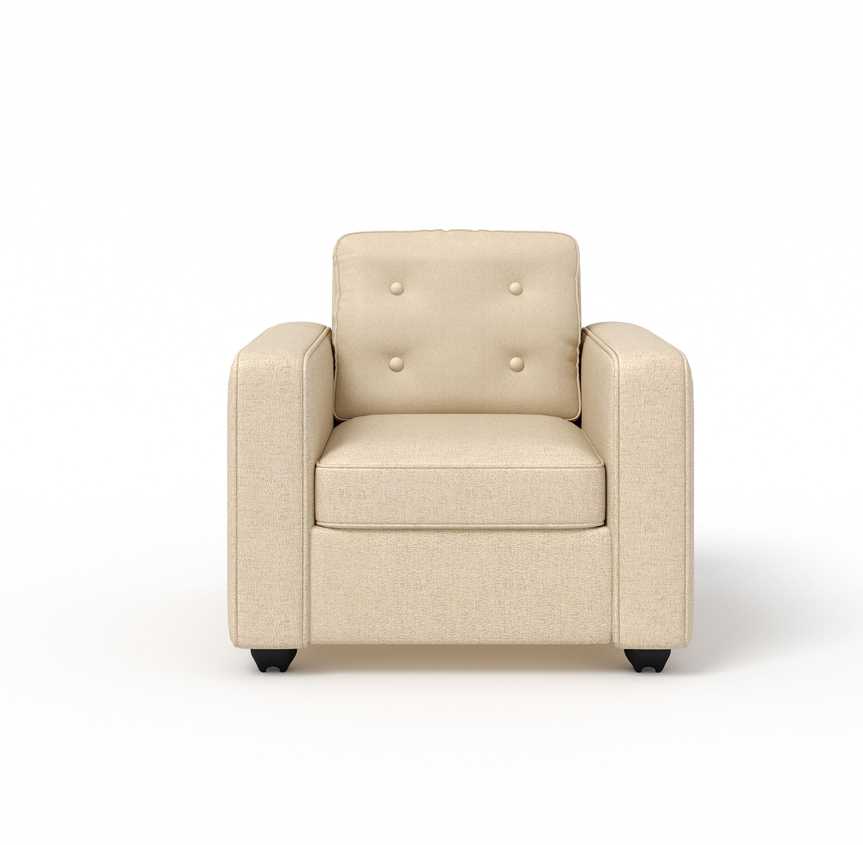 WESTIDO Eymen Fabric 1 Seater  Sofa (Finish Color - CREAM, DIY(Do-It-Yourself))