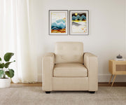 WESTIDO Eymen Fabric 1 Seater  Sofa (Finish Color - CREAM, DIY(Do-It-Yourself))
