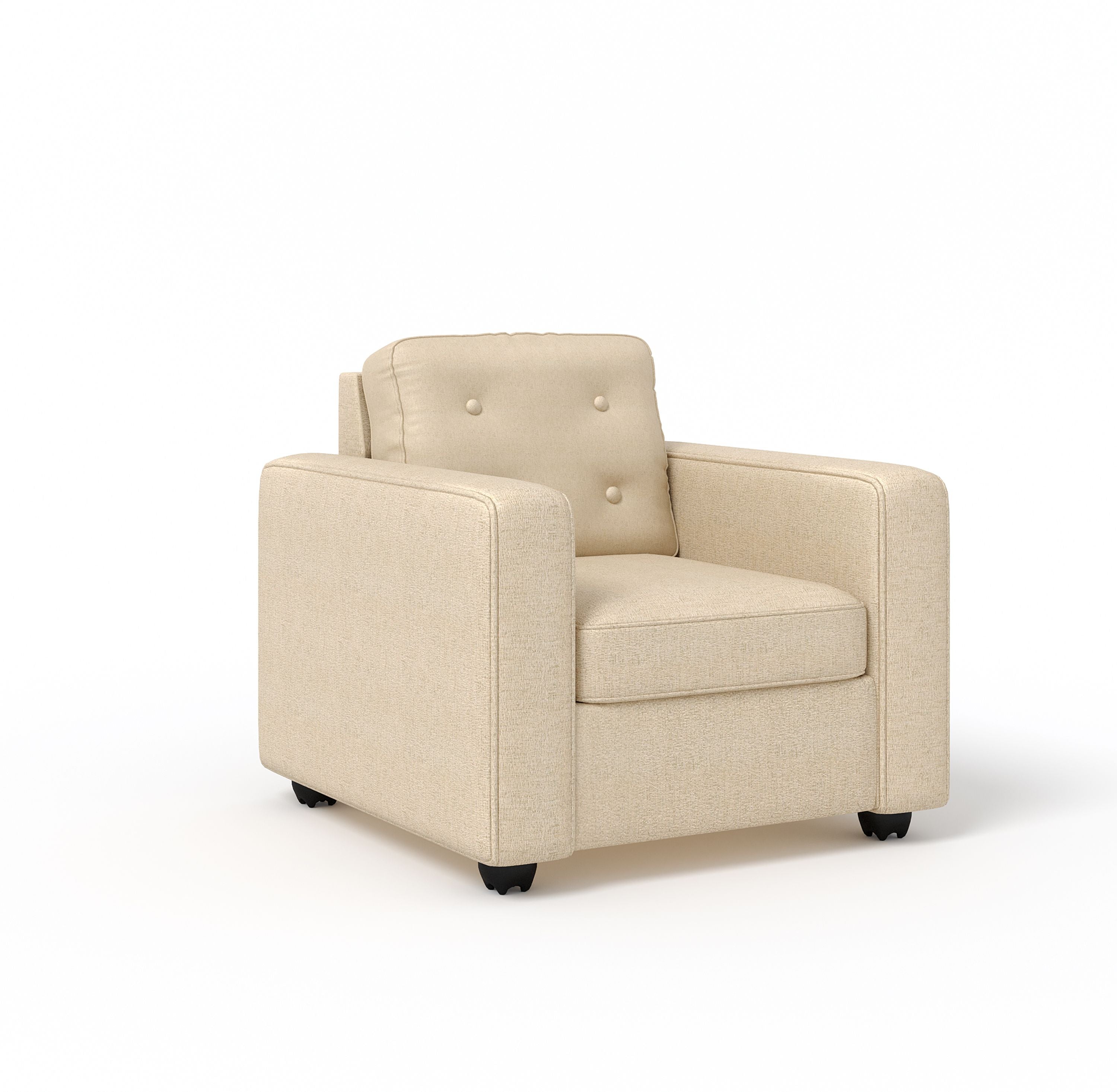 WESTIDO Eymen Fabric 1 Seater  Sofa (Finish Color - CREAM, DIY(Do-It-Yourself))