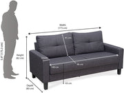 WESTIDO Ikea Fabric 3 Seater  Sofa (Finish Color - Grey, DIY(Do-It-Yourself))