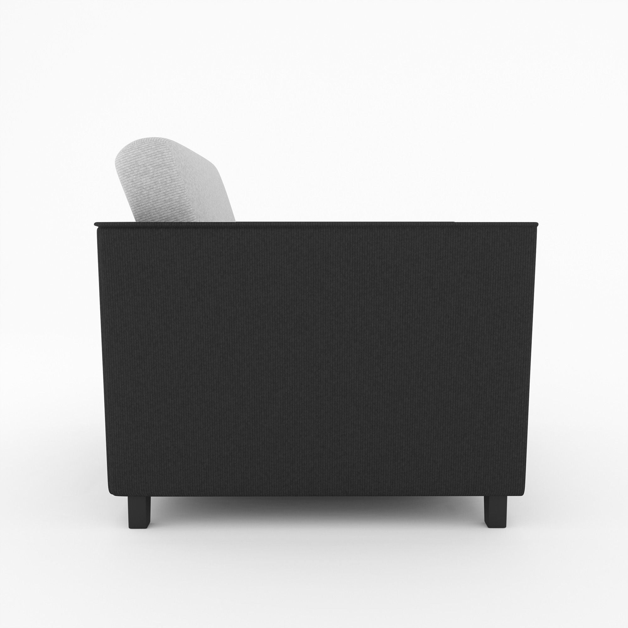 WESTIDO Cysrus Black Grey New Collection Fabric 1 Seater  Sofa (Finish Color - Black Grey, DIY(Do-It-Yourself))
