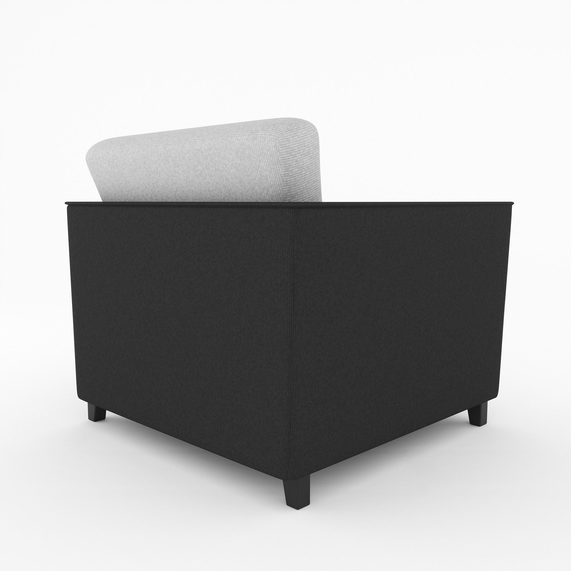 WESTIDO Cysrus Black Grey New Collection Fabric 1 Seater  Sofa (Finish Color - Black Grey, DIY(Do-It-Yourself))