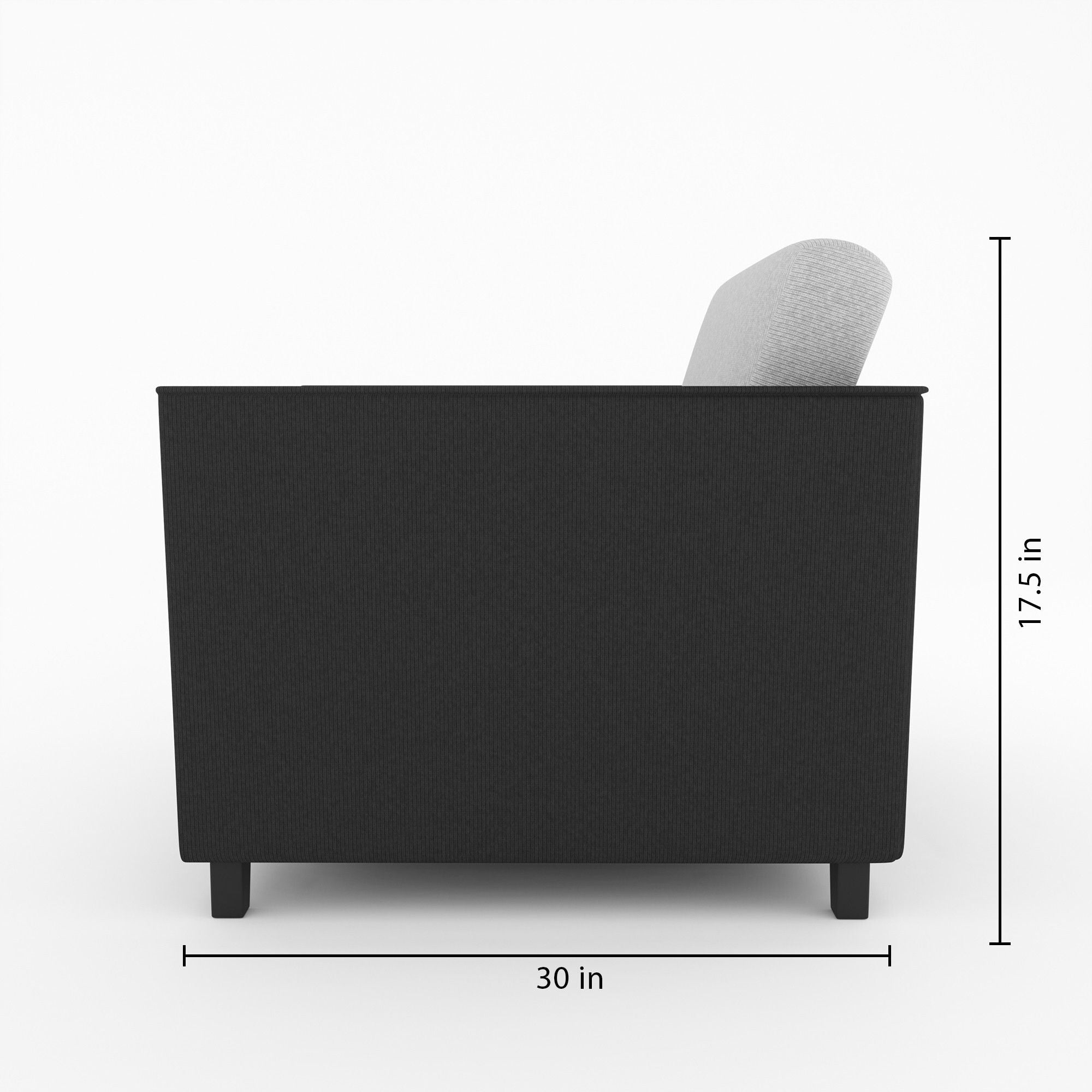 WESTIDO Cysrus Black Grey New Collection Fabric 1 Seater  Sofa (Finish Color - Black Grey, DIY(Do-It-Yourself))