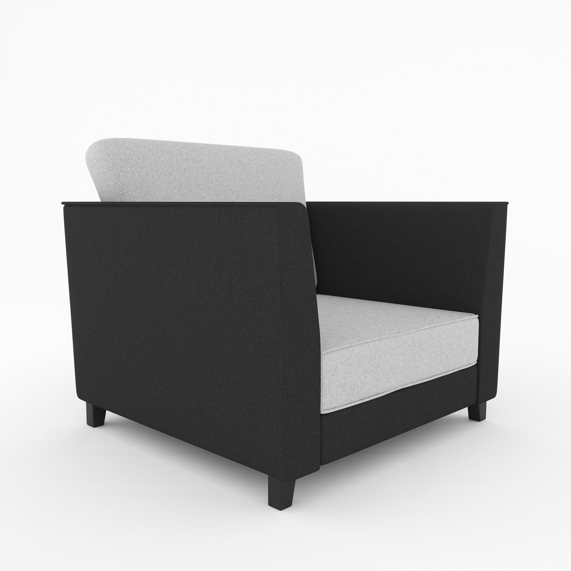 WESTIDO Cysrus Black Grey New Collection Fabric 1 Seater  Sofa (Finish Color - Black Grey, DIY(Do-It-Yourself))