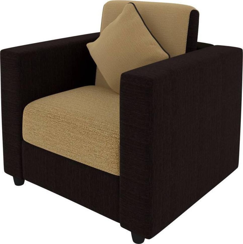 WESTIDO Emgey Fabric 1 Seater  Sofa (Finish Color - Cream Brown, DIY(Do-It-Yourself))
