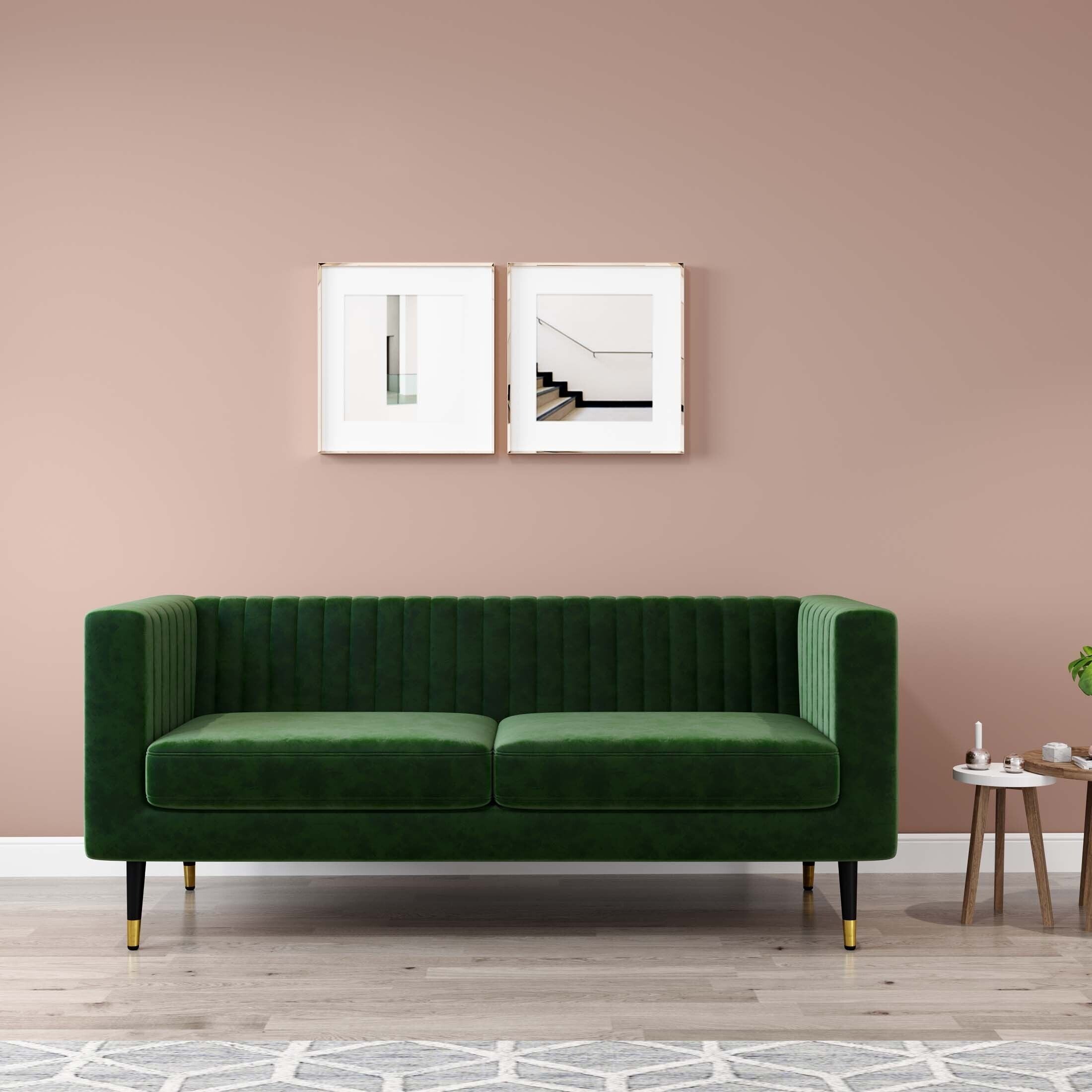 WESTIDO Enza Home Fabric 2 Seater  Sofa (Finish Color - GREEN, DIY(Do-It-Yourself))