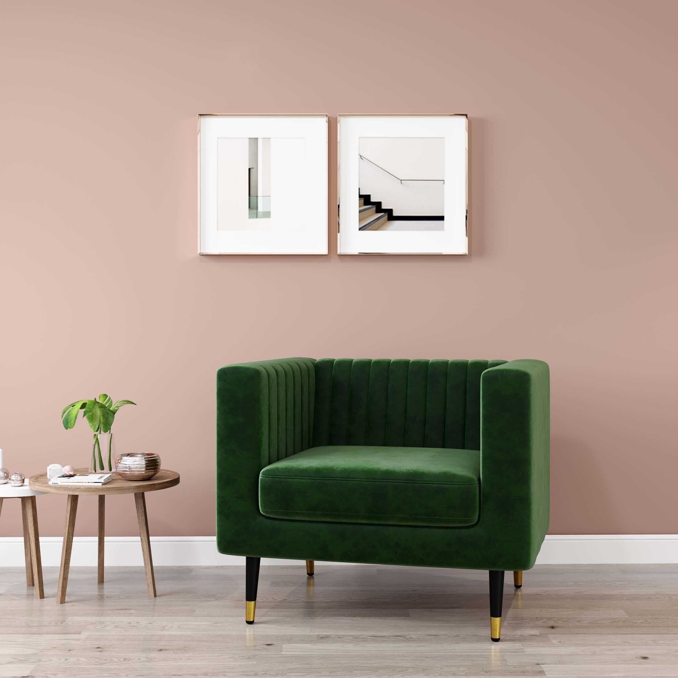 WESTIDO Enza Home Fabric 1 Seater  Sofa (Finish Color - GREEN, DIY(Do-It-Yourself))