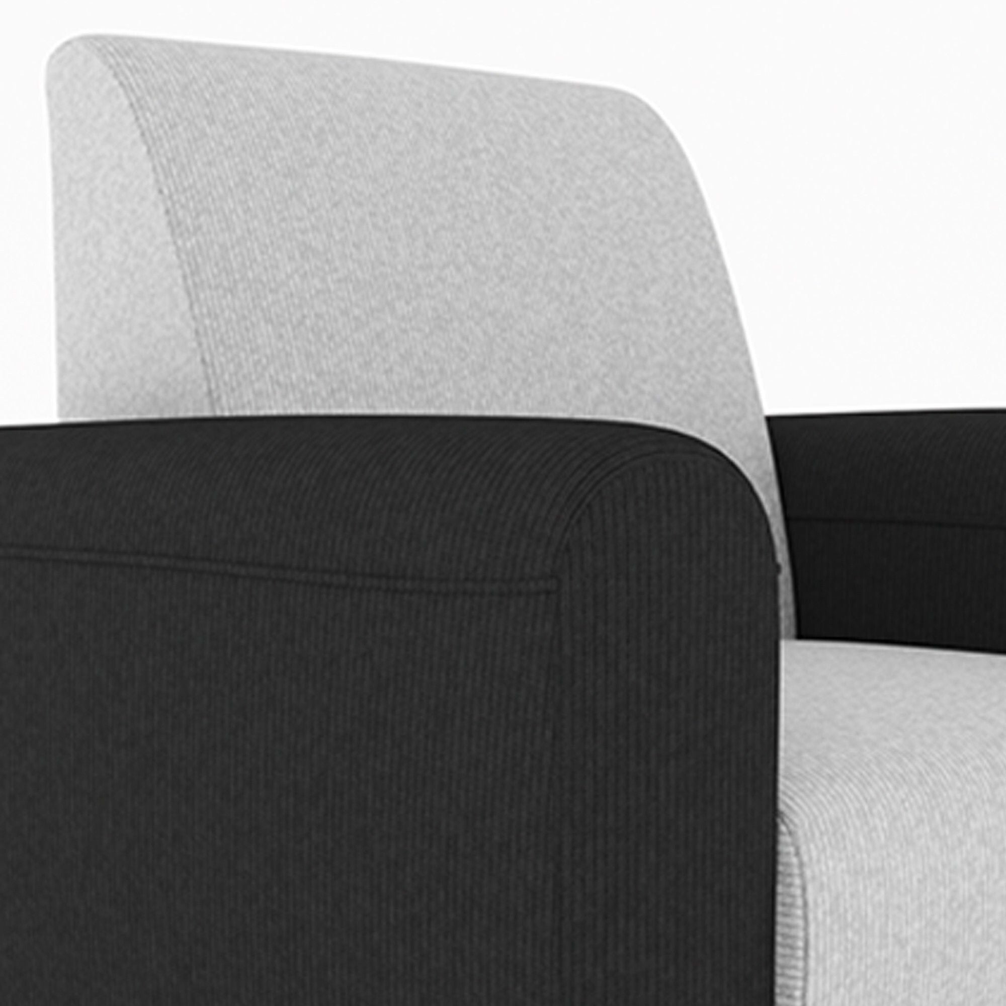 WESTIDO Emporio Fabric 1 Seater  Sofa (Finish Color - Black, DIY(Do-It-Yourself))