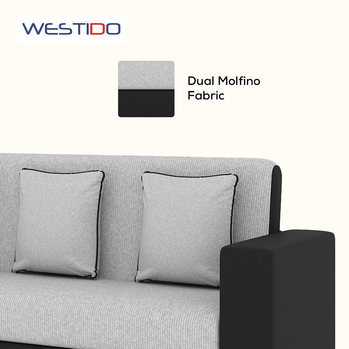 RECLINEX INDIA 3 + 1 + 1 Sofa in Cream Brown Finish