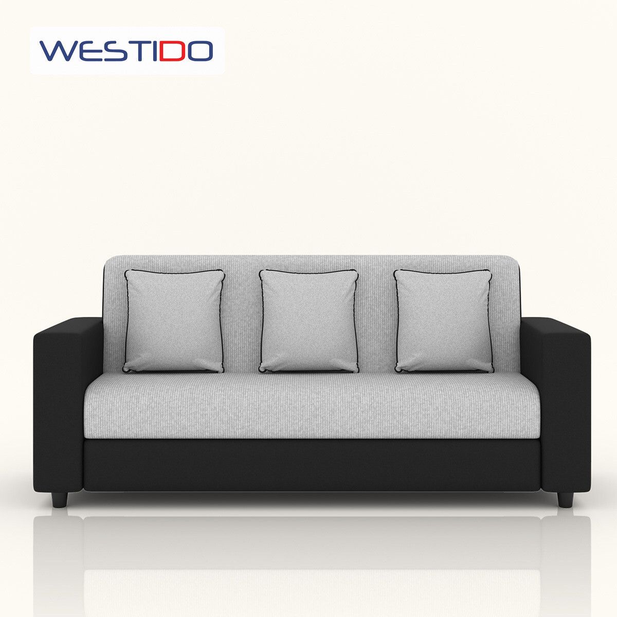 RECLINEX INDIA 3 + 1 + 1 Sofa in Cream Brown Finish