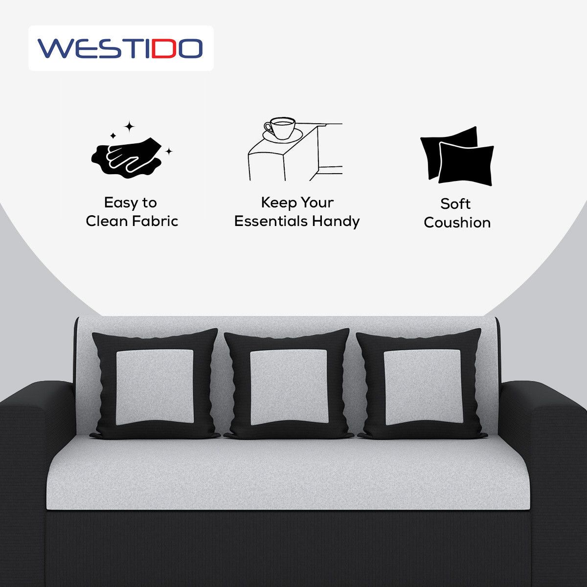 RECLINEX INDIA 3 + 1 + 1 Sofa in Cream Brown Finish