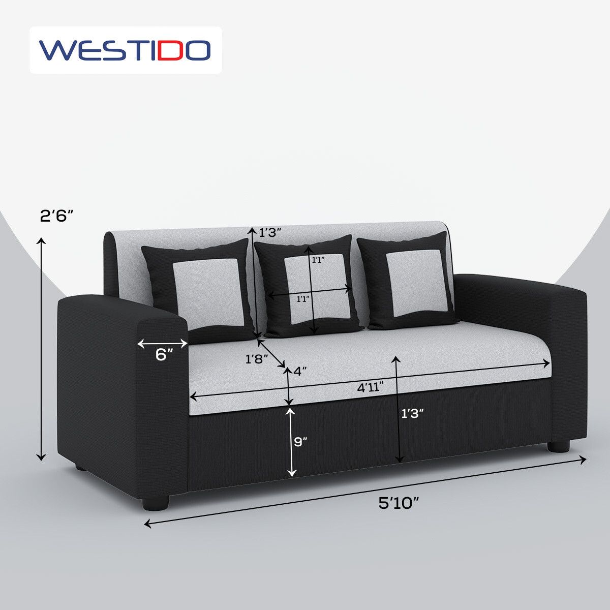 RECLINEX INDIA 3 + 1 + 1 Sofa in Cream Brown Finish