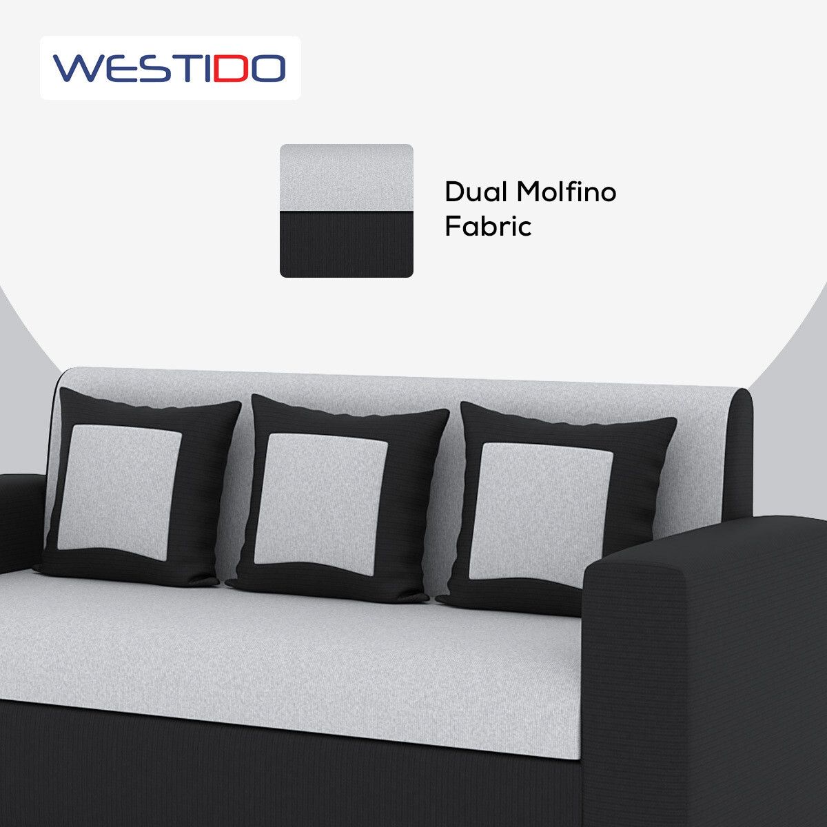 RECLINEX INDIA 3 + 1 + 1 Sofa in Cream Brown Finish