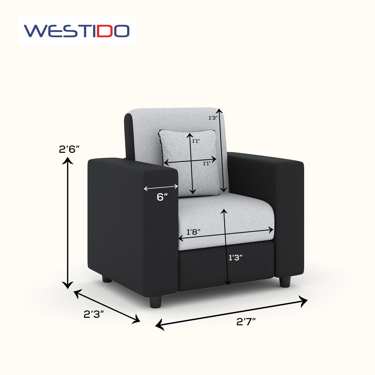 RECLINEX INDIA 3 + 1 + 1 Sofa in Cream Brown Finish