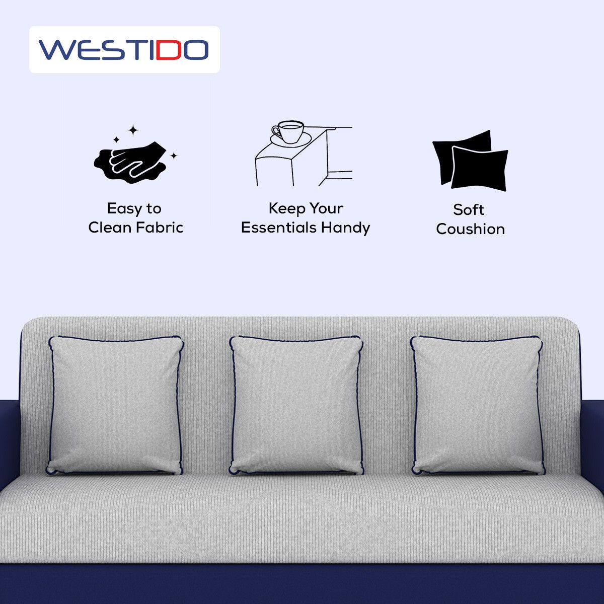 RECLINEX INDIA Premium Cream Brown 3 + 1 + 1 Sofa Set