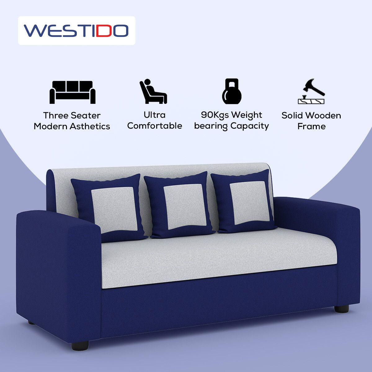 RECLINEX INDIA 3 + 1 + 1 Designer Sofa - Cream Brown