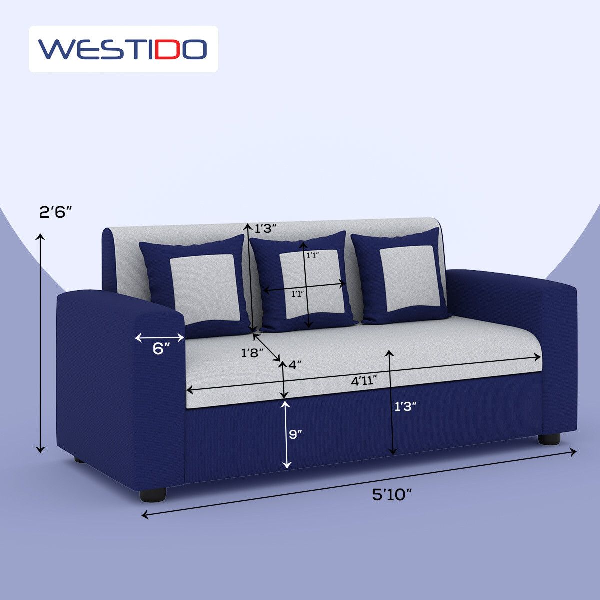 RECLINEX INDIA 3 + 1 + 1 Designer Sofa - Cream Brown