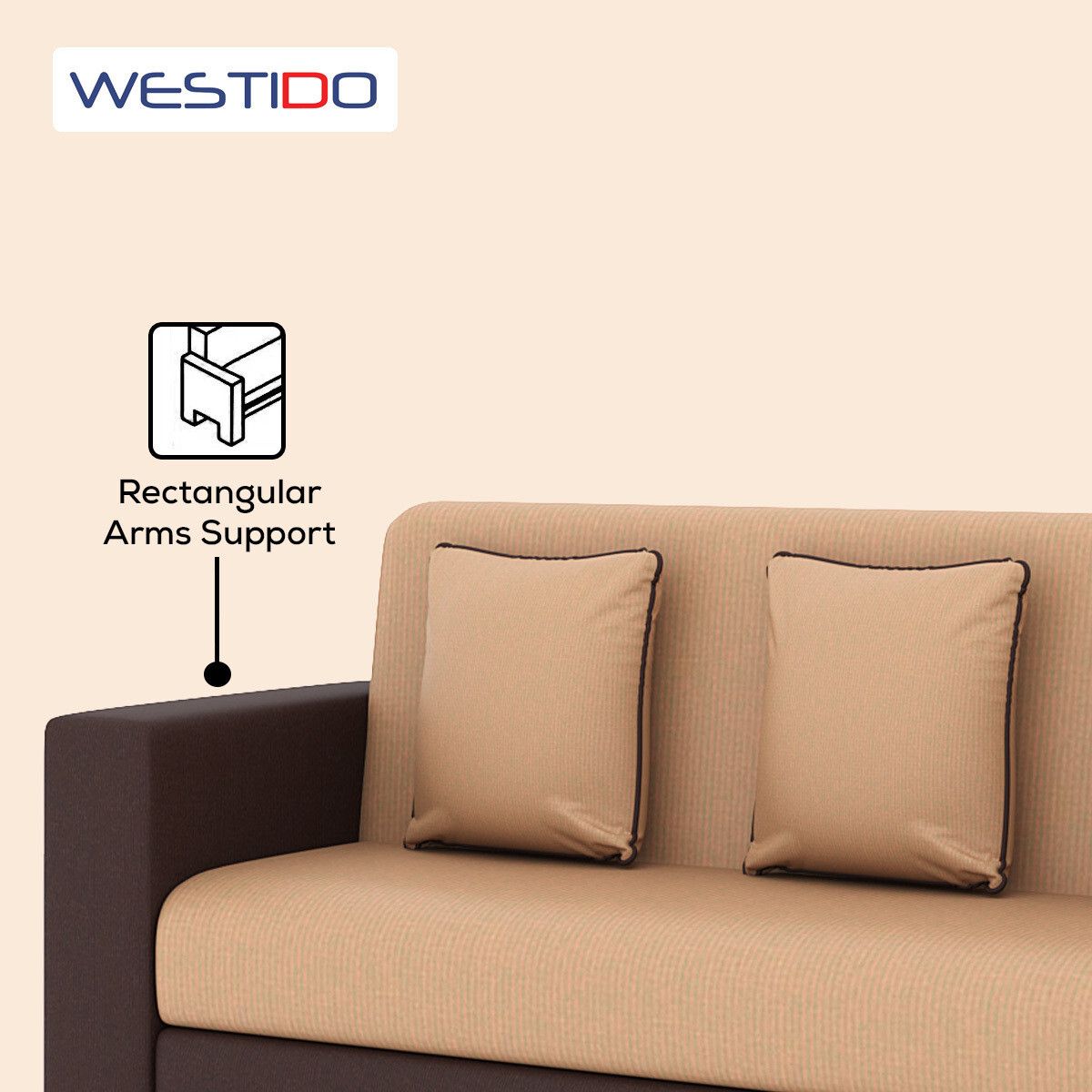 RECLINEX INDIA Cream Brown 3 + 1 + 1 Living Room Sofa