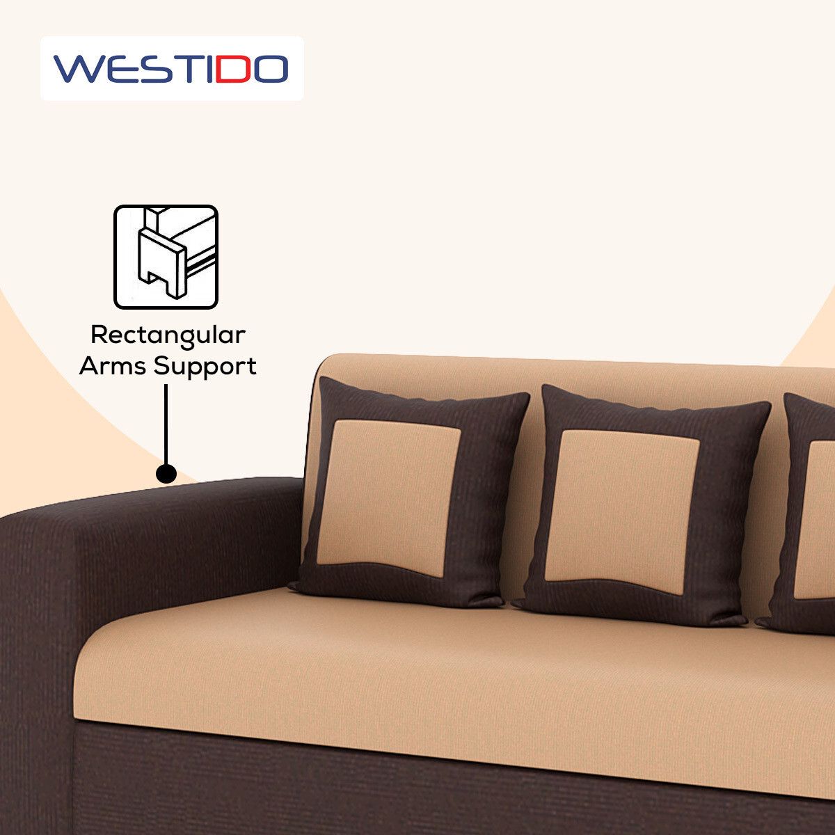 RECLINEX INDIA Cream Brown 3 + 1 + 1 Living Room Sofa